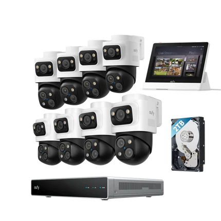 Kit telecamera PTZ Bullet PoE eufy S4 8-Cam+Smart Display