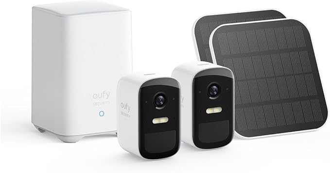 eufy Security eufyCam 2C Pro Kit 2 telecamera wifi esterno senza fili, telecamera pannello solare