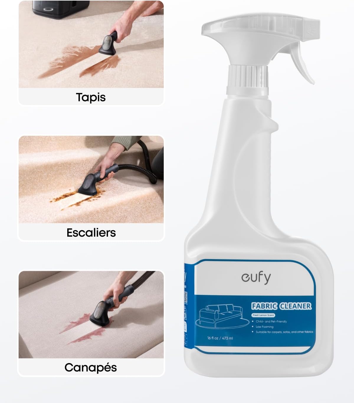 eufy Soluzione detergente per pavimenti duri RoboVac, rapporto di diluizione 1:200, 473 ml, detergente ecologico a base vegetale, compatibile con E25/E28