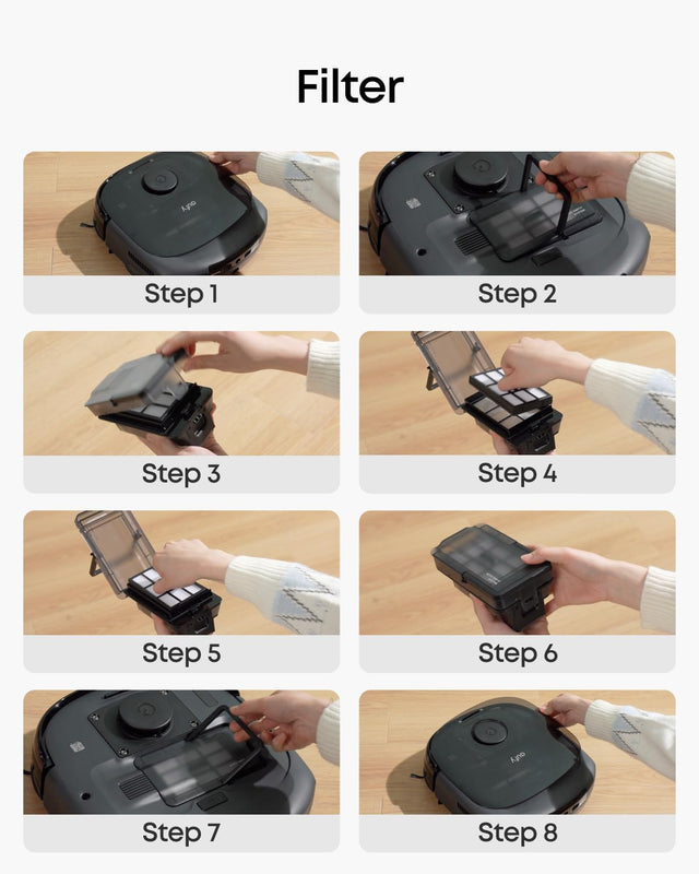 Pacchetto accessori eufy, Spazzola Laterale, Filtro, Spazzola Rotante per Robovac, Sacchetto della Polvere, Panno a Rullo, Filtro del Serbatoio dell'Acqua Sporca