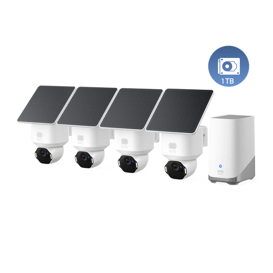 Kit di 4 telecamere eufy Security SoloCam E42 (HomeBase S380)+disco rigido da 1 TB