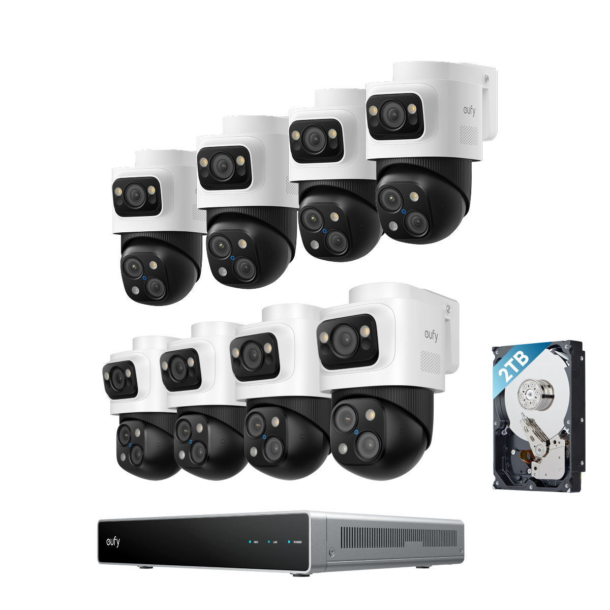 Kit telecamera PTZ Bullet PoE eufy S4 8-Cam