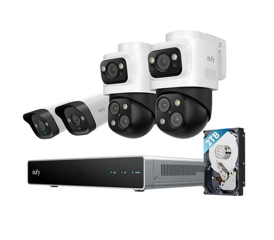 Sistema di Videosorveglianza eufy PoE NVR S4, 2 Telecamere Bullet-PTZ, 2 Telecamere Bullet