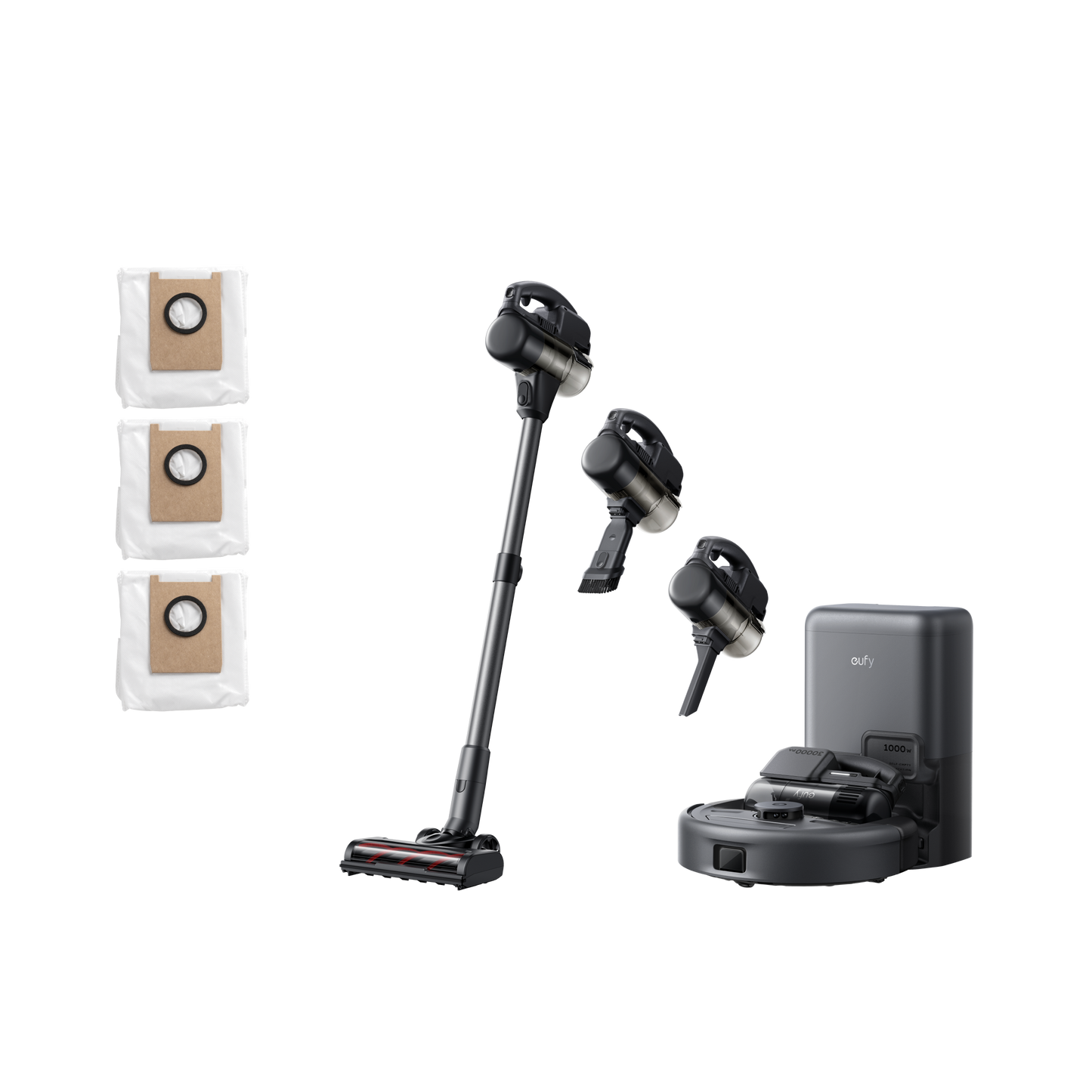 Robot Aspirapolvere 3-in-1 E20 eufy + eufy Sacchetto per la polvere x3